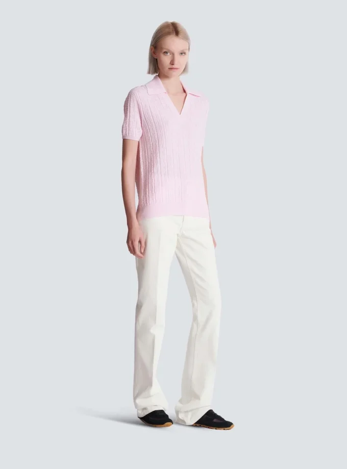 Monogram knit polo