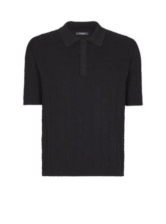 Monogram knit polo shirt