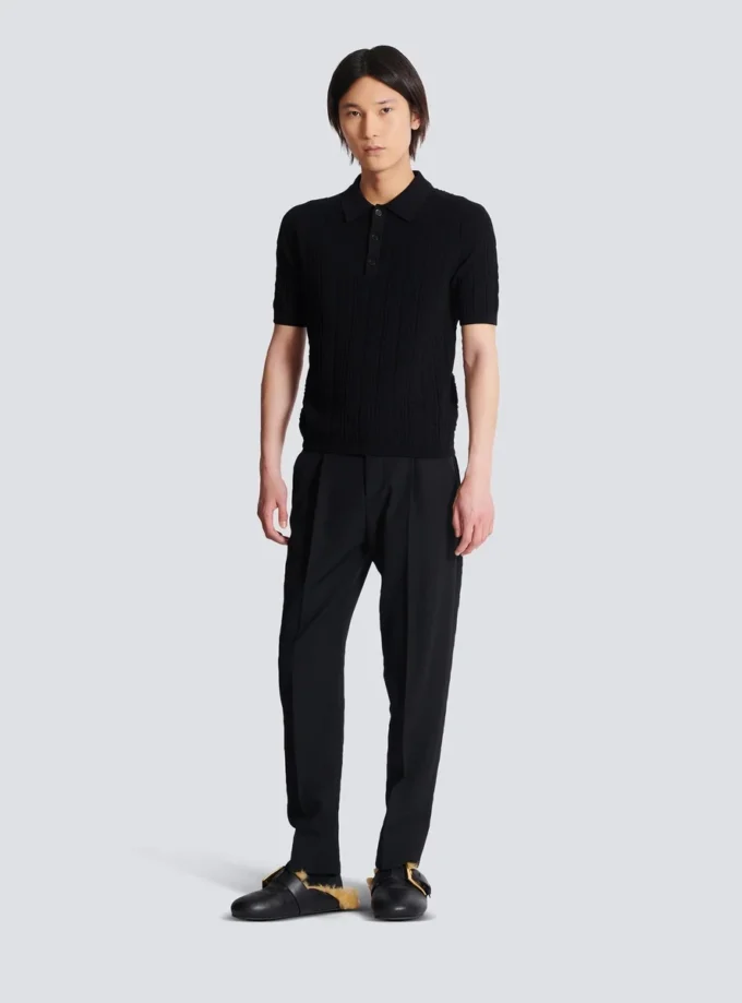 Monogram knit polo shirt Monogram knit polo shirt