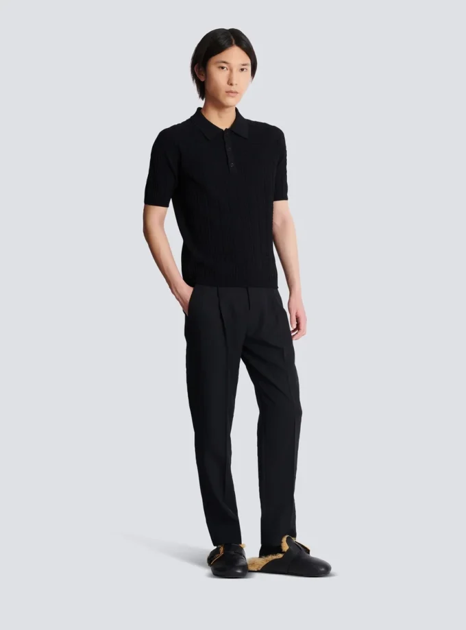 Monogram knit polo shirt Monogram knit polo shirt