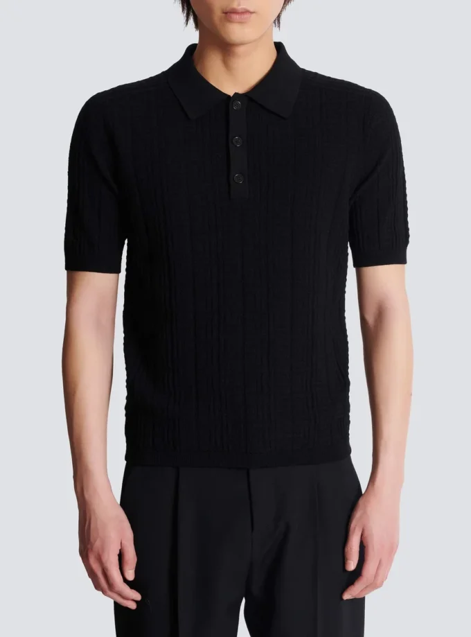 Monogram knit polo shirt Monogram knit polo shirt