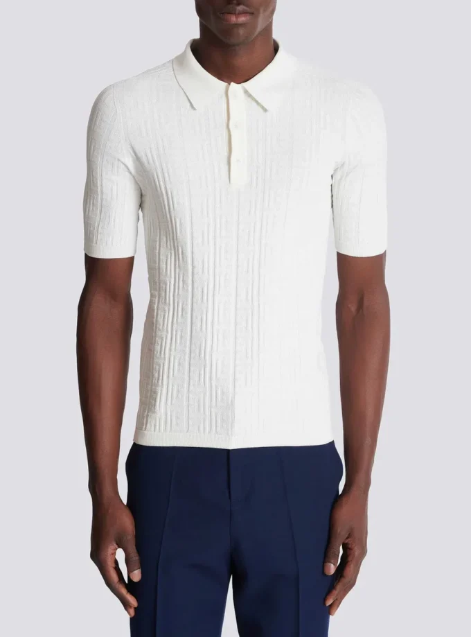 Monogram knit polo shirt Monogram knit polo shirt