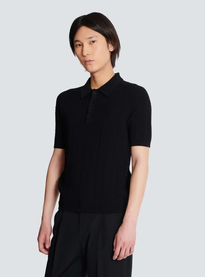 Monogram knit polo shirt Monogram knit polo shirt