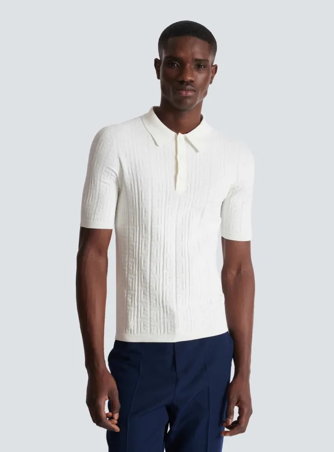 Monogram knit polo shirt Monogram knit polo shirt