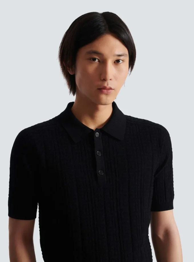 Monogram knit polo shirt Monogram knit polo shirt