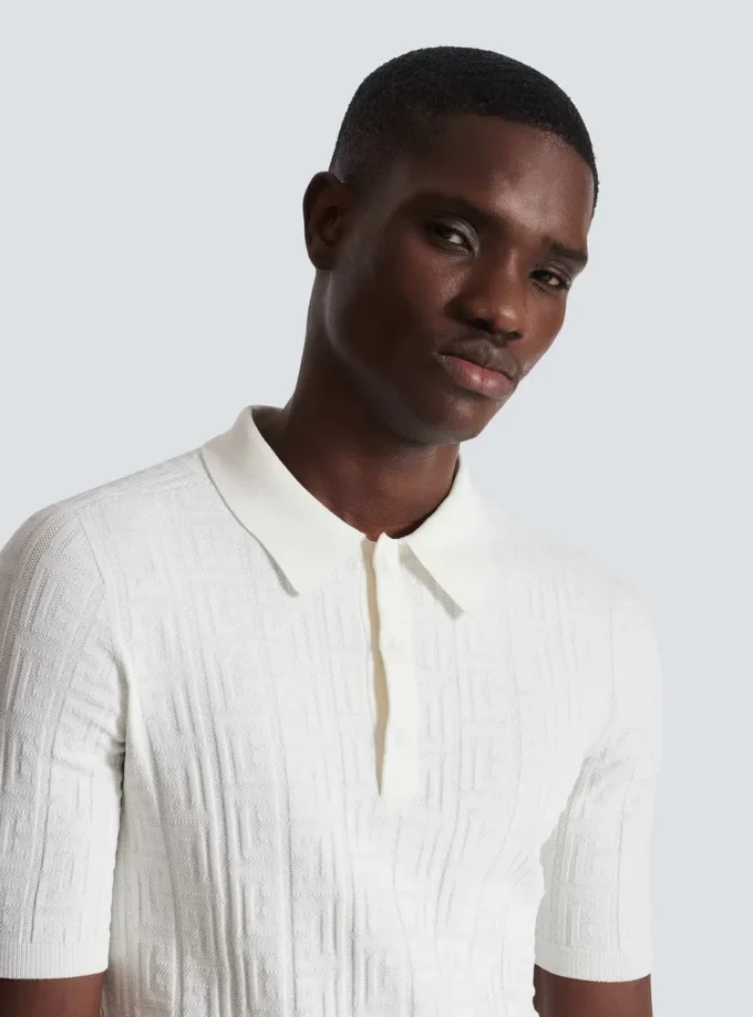 Monogram knit polo shirt Monogram knit polo shirt