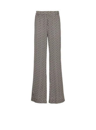 Monogrammed flowing trousers