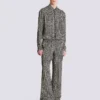 Monogrammed flowing trousers