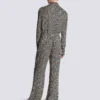 Monogrammed flowing trousers