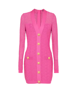 Monogrammed knit dress