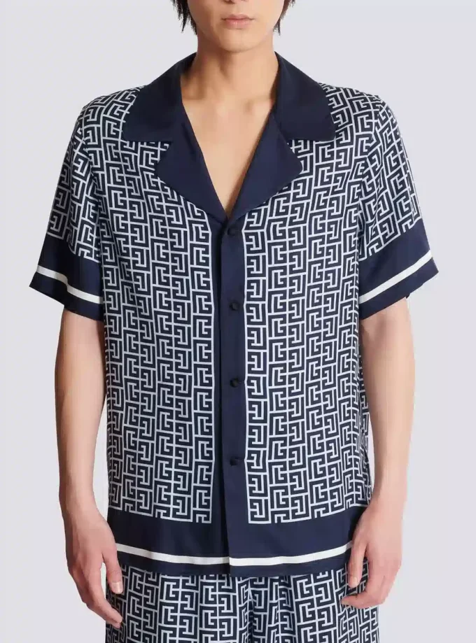 Monogrammed pyjama shirt