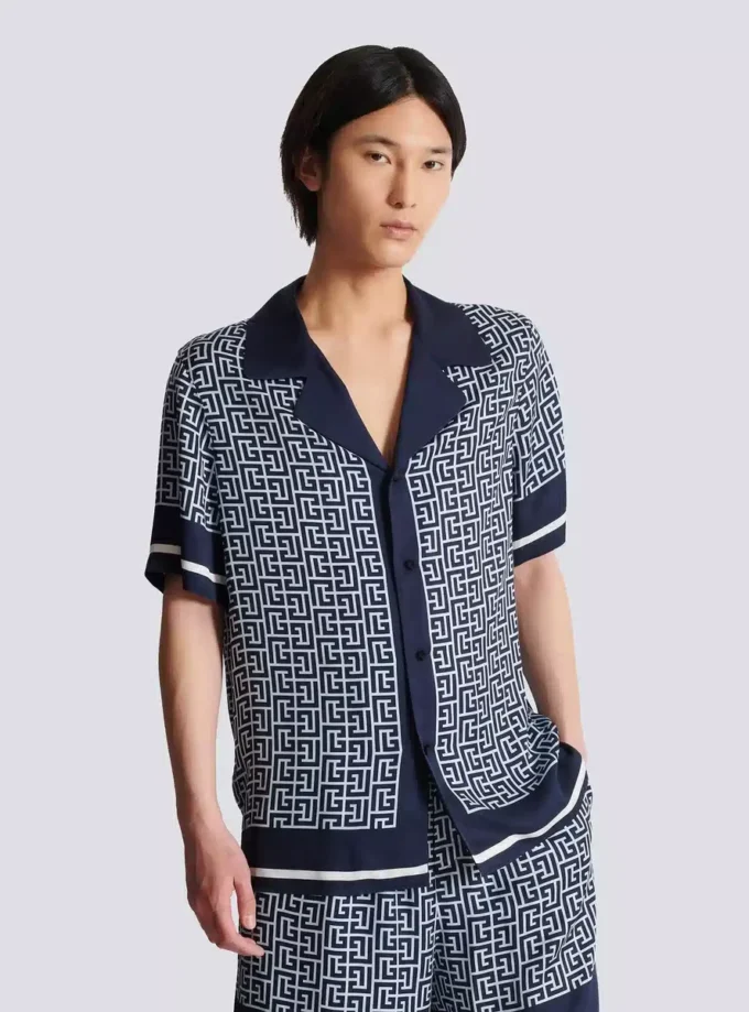 Monogrammed pyjama shirt