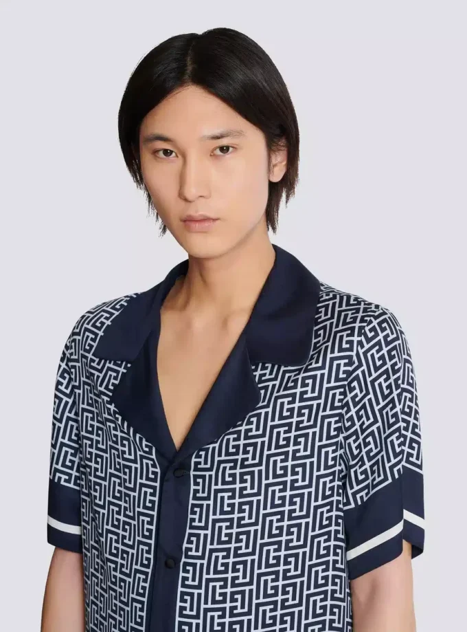 Monogrammed pyjama shirt