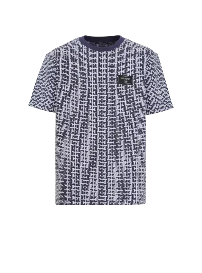Monogrammed T-shirt with Balmain Couture label