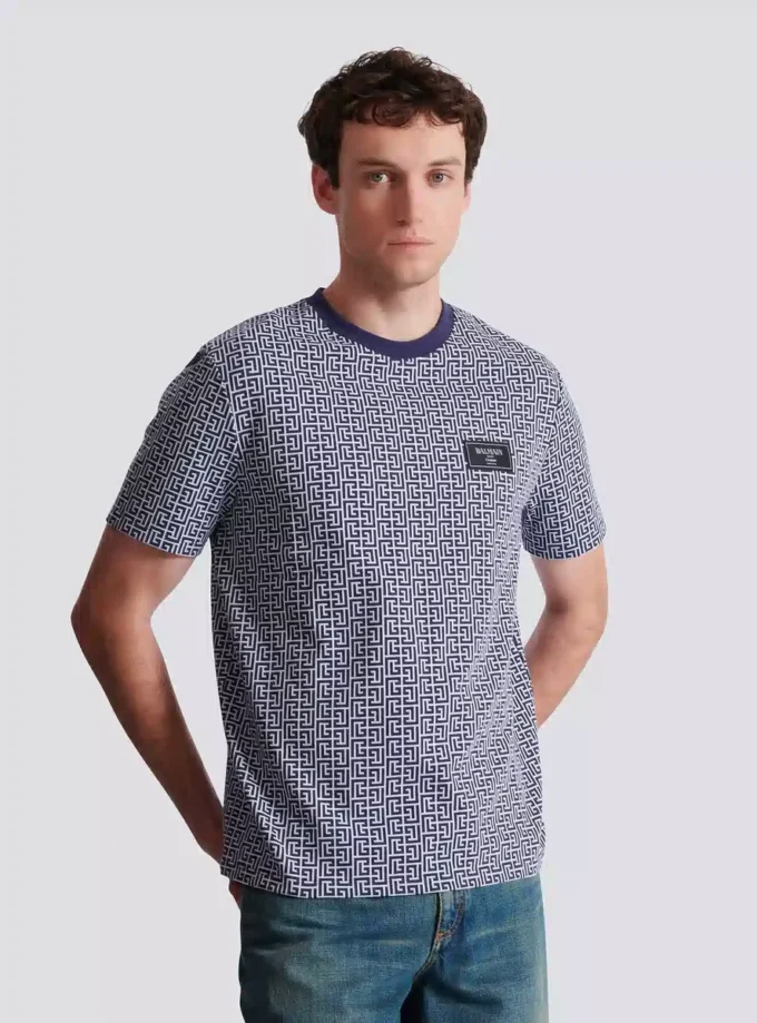 Monogrammed T-shirt with Balmain Couture label