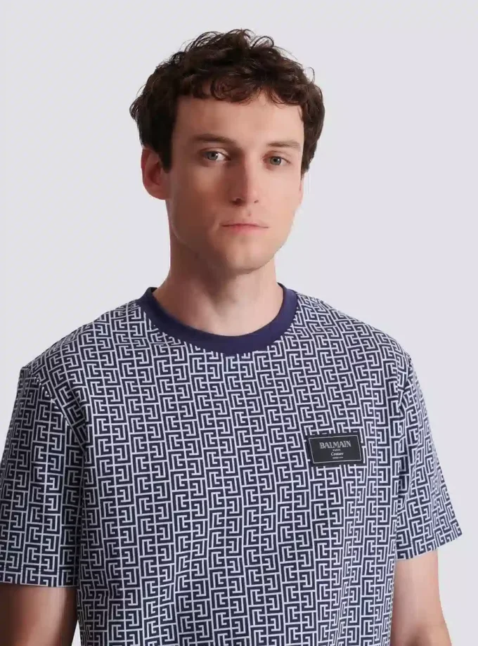 Monogrammed T-shirt with Balmain Couture label