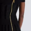 Off-the-shoulder glitter knit dress