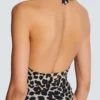 One-piece leopard pattern swimsuit