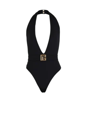 One-piece swimsuit with PB logo