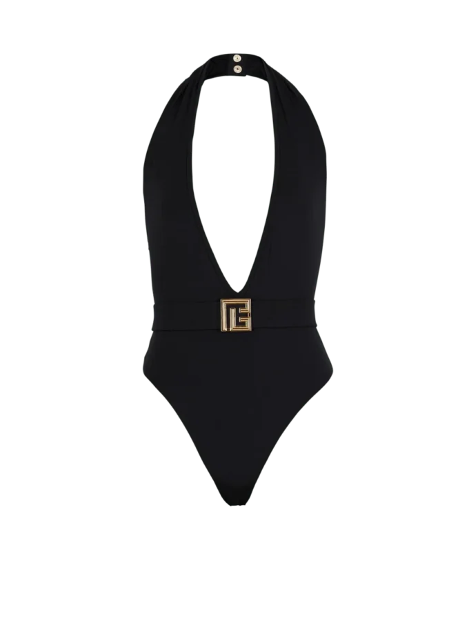 One-piece swimsuit with PB logo