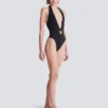One-piece swimsuit with PB logo
