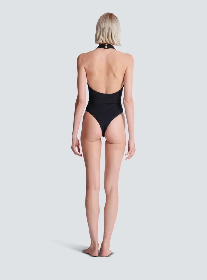 One-piece swimsuit with PB logo