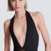 One-piece swimsuit with PB logo