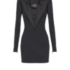 Open neck double-collar tailored mini dress Open neck double-collar tailored mini dress