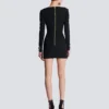 Open neck double-collar tailored mini dress Open neck double-collar tailored mini dress