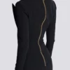 Open neck double-collar tailored mini dress Open neck double-collar tailored mini dress