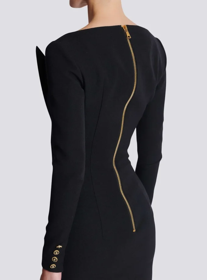 Open neck double-collar tailored mini dress Open neck double-collar tailored mini dress