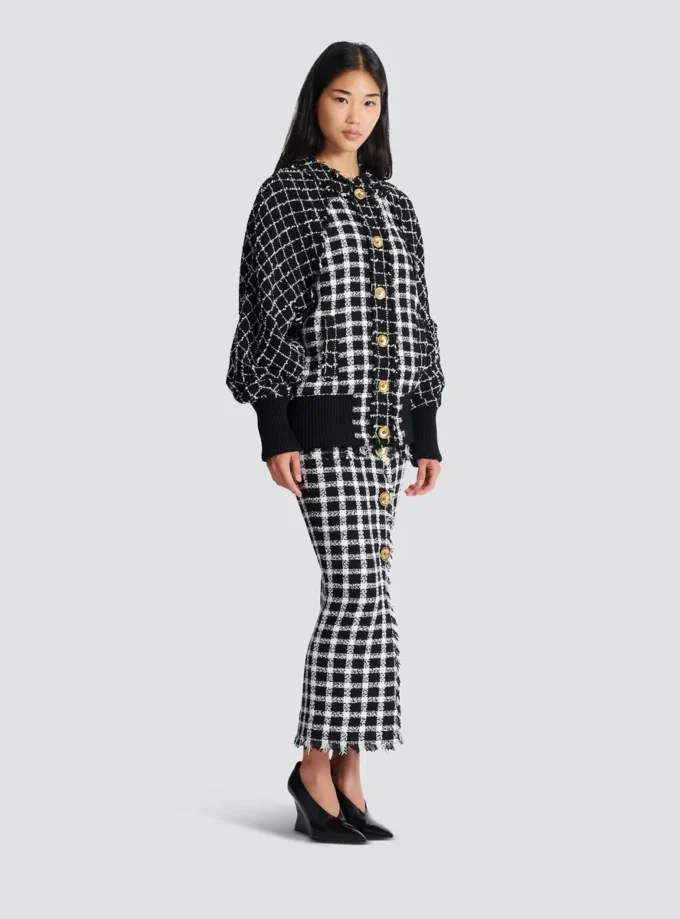 Oversized bomber jacket in mixed tweed Oversized bomber jacket in mixed tweed