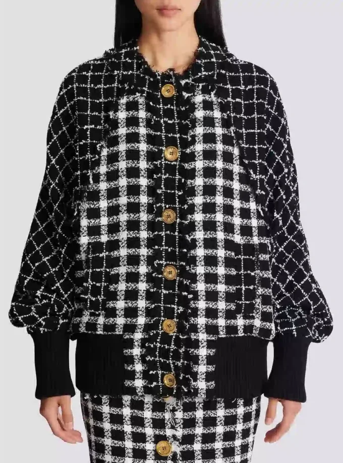 Oversized bomber jacket in mixed tweed Oversized bomber jacket in mixed tweed