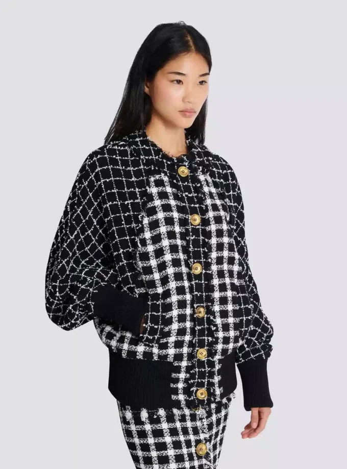 Oversized bomber jacket in mixed tweed Oversized bomber jacket in mixed tweed
