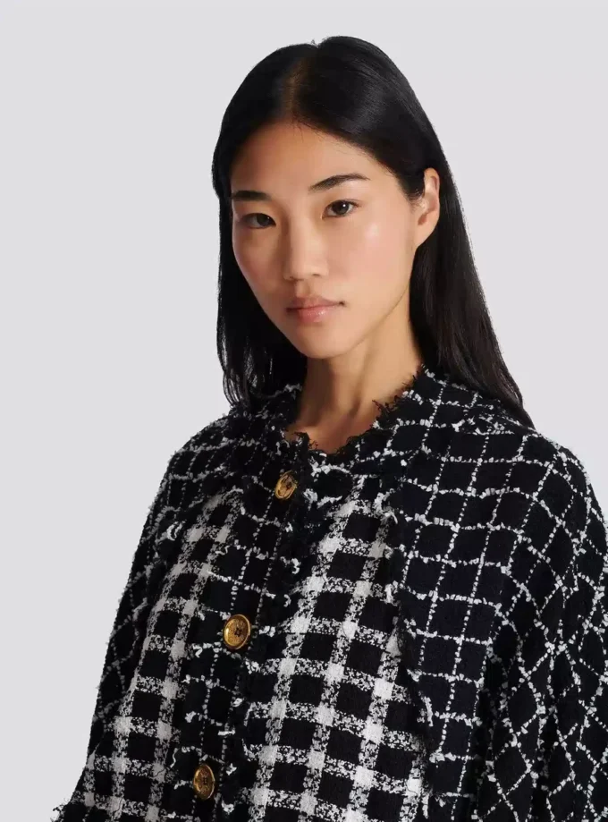 Oversized bomber jacket in mixed tweed Oversized bomber jacket in mixed tweed