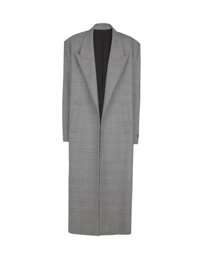 Oversized coat in Prince of Wales wool Oversized coat in Prince of Wales wool