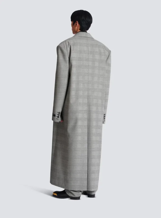 Oversized coat in Prince of Wales wool Oversized coat in Prince of Wales wool