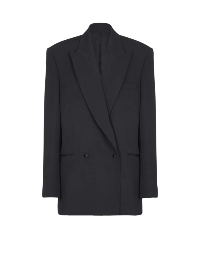 Oversized grain de poudre jacket