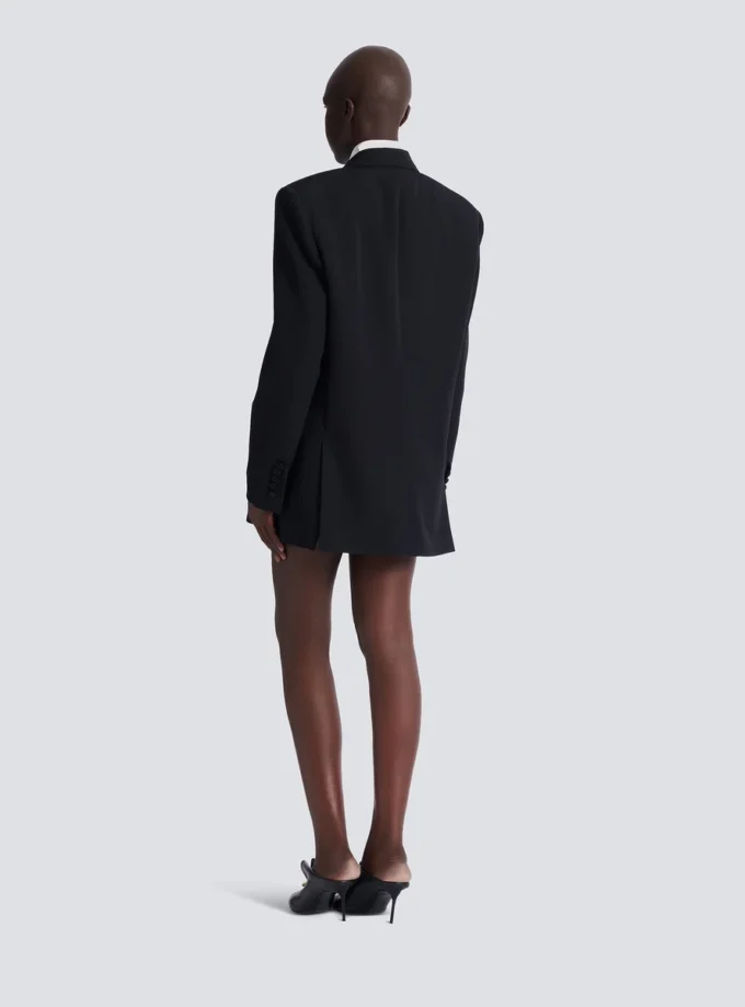 Oversized grain de poudre jacket