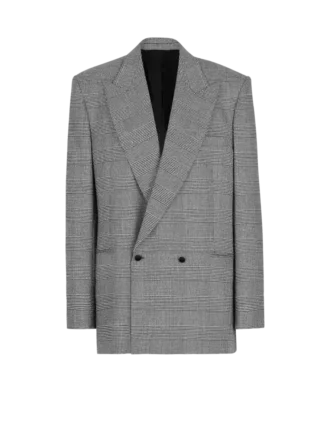 Oversized jacket in Prince of Wales jacquard Oversized jacket in Prince of Wales jacquard