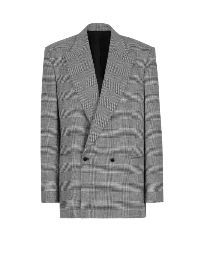 Oversized jacket in Prince of Wales jacquard Oversized jacket in Prince of Wales jacquard