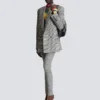 Oversized jacket in Prince of Wales jacquard Oversized jacket in Prince of Wales jacquard