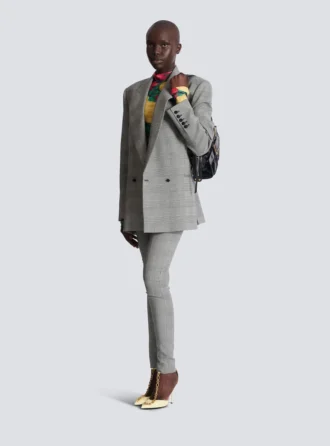 Oversized jacket in Prince of Wales jacquard Oversized jacket in Prince of Wales jacquard