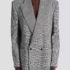 Oversized jacket in Prince of Wales jacquard Oversized jacket in Prince of Wales jacquard