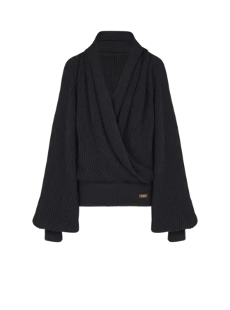 Oversized knit hoodie