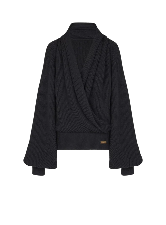Oversized knit hoodie