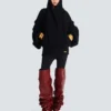 Oversized knit hoodie