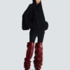 Oversized knit hoodie