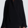 Oversized knit hoodie