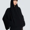 Oversized knit hoodie